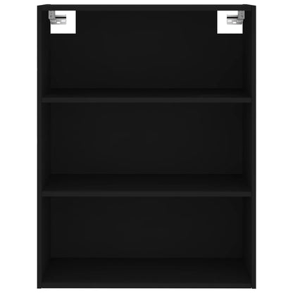 Credenza Nera 69,5x34x180 cm in Legno Multistrato