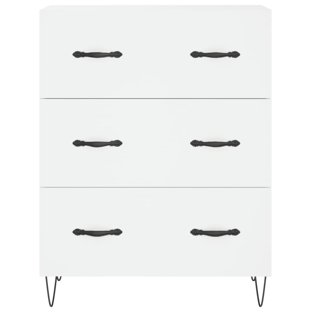 Credenza Bianca 69,5x34x180 cm in Legno Multistrato