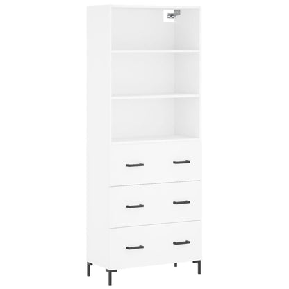 Credenza Bianca 69,5x34x180 cm in Legno Multistrato