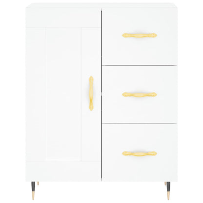 Credenza Bianca 69,5x34x180 cm in Legno Multistrato - homemem39