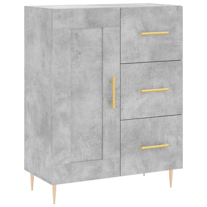 Credenza Grigio Cemento 69,5x34x180 cm in Legno Multistrato
