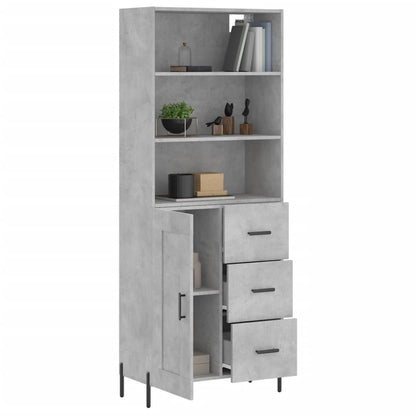 Credenza Grigio Cemento 69,5x34x180 cm in Legno Multistrato