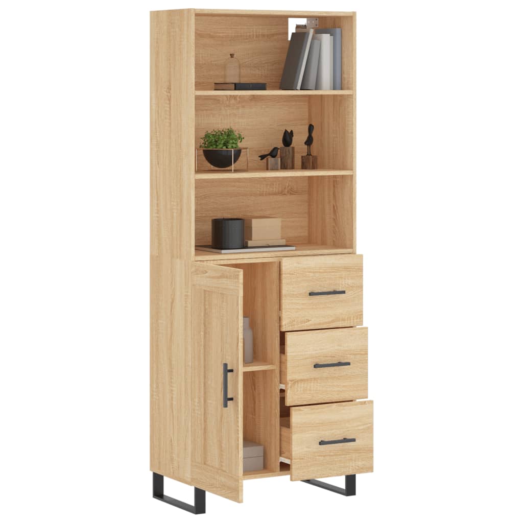 Credenza Rovere Sonoma 69,5x34x180 cm in Legno Multistrato