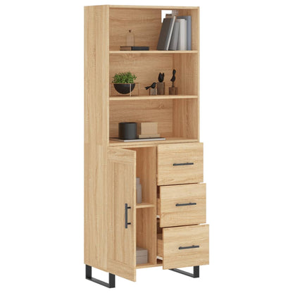 Credenza Rovere Sonoma 69,5x34x180 cm in Legno Multistrato