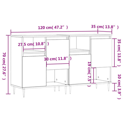 Credenze 2 pz Rovere Sonoma in Legno Multistrato