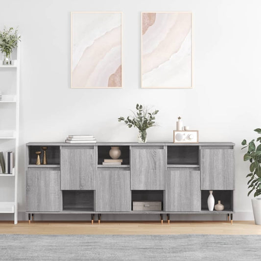 Credenze 3 pz Grigio Sonoma in Legno Multistrato - homemem39