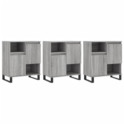 Credenze 3 pz Grigio Sonoma in Legno Multistrato - homemem39