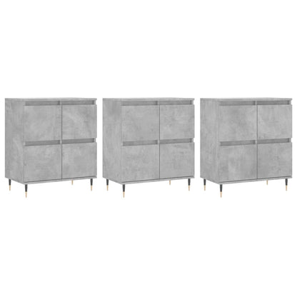 Credenze 3 pz Grigio Cemento in Legno Multistrato - homemem39