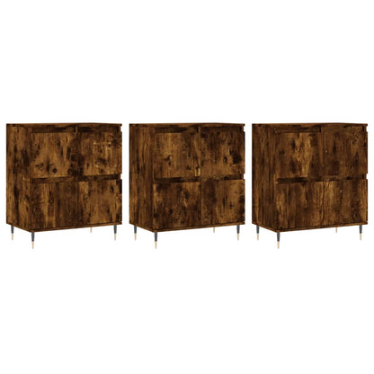 Credenze 3 pz Rovere Fumo in Legno Multistrato - homemem39