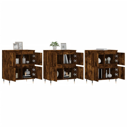 Credenze 3 pz Rovere Fumo in Legno Multistrato - homemem39