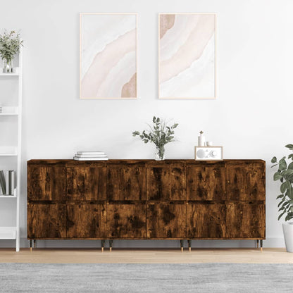 Credenze 3 pz Rovere Fumo in Legno Multistrato - homemem39