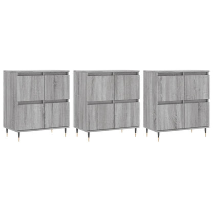 Credenze 3 pz Grigio Sonoma in Legno Multistrato - homemem39