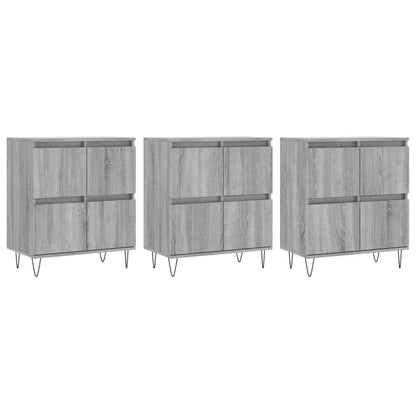 Credenze 3 pz Grigio Sonoma in Legno Multistrato - homemem39