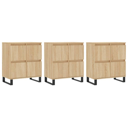 Credenze 3 pz Rovere Sonoma in Legno Multistrato