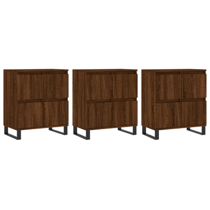 Credenze 3 pz Rovere Marrone in Legno Multistrato - homemem39