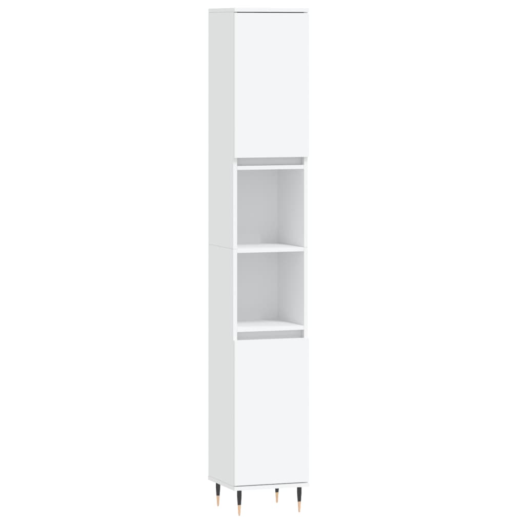 Set Mobili da Bagno 3 pz Bianco in Legno Multistrato
