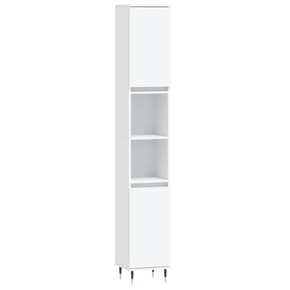 Set Mobili da Bagno 3 pz Bianco in Legno Multistrato