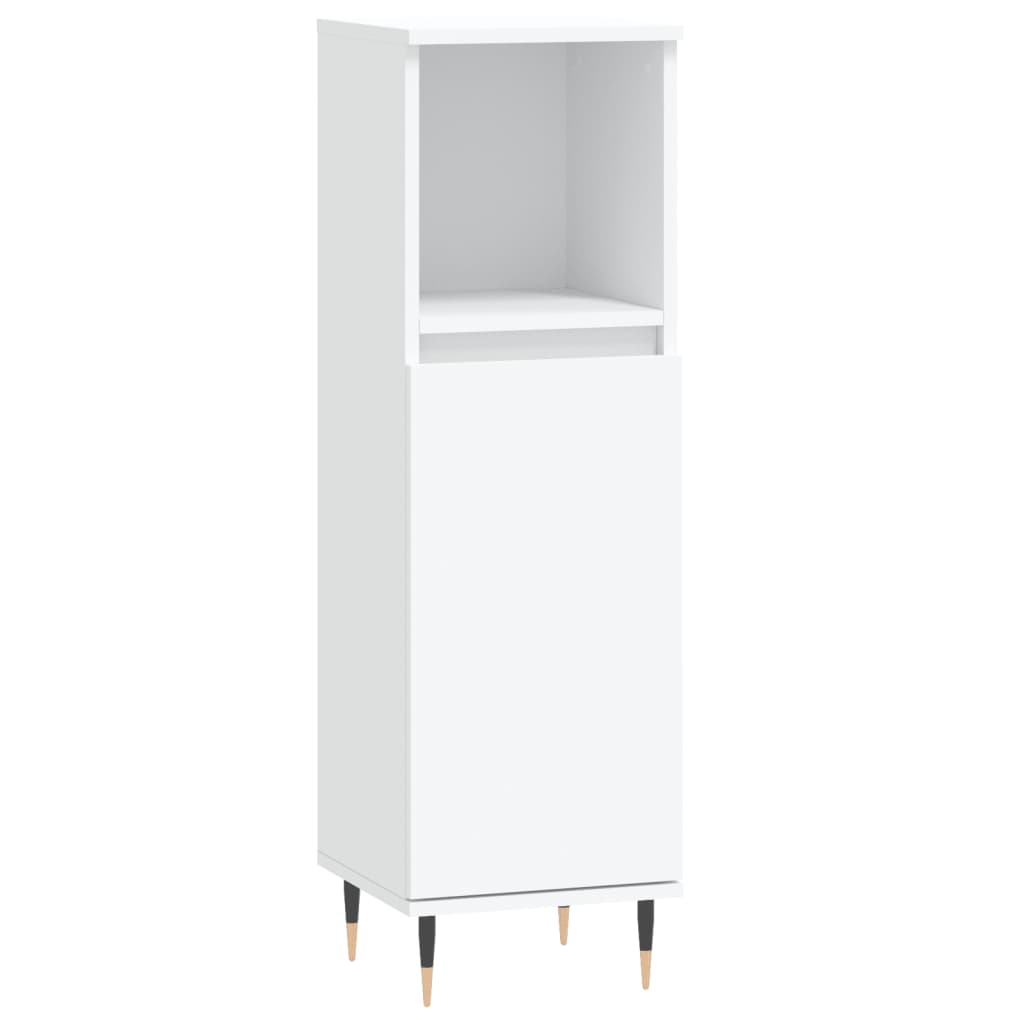 Set Mobili da Bagno 3 pz Bianco in Legno Multistrato