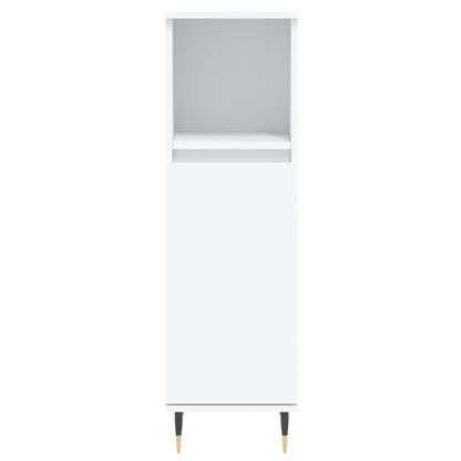 Set Mobili da Bagno 3 pz Bianco in Legno Multistrato
