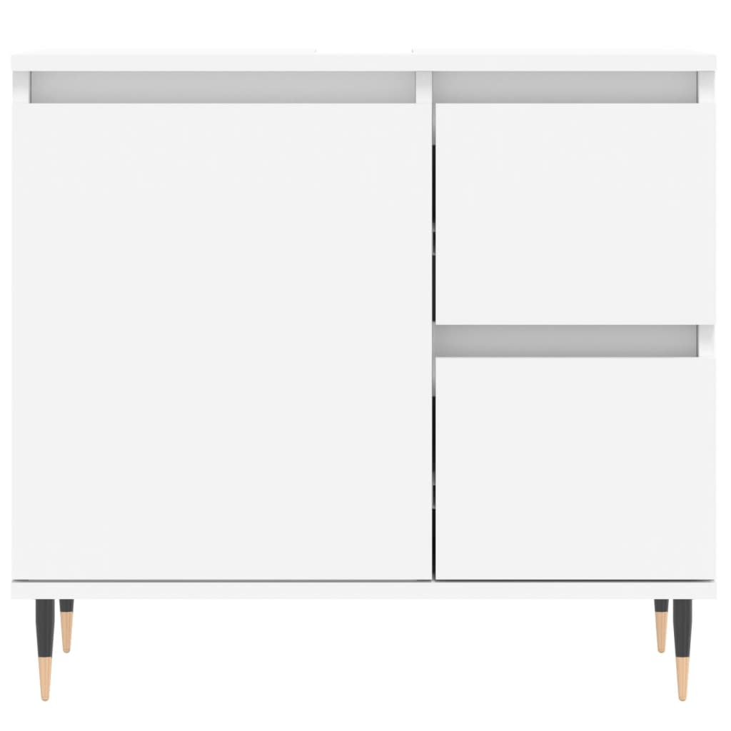 Set Mobili da Bagno 3 pz Bianco in Legno Multistrato | homemem39