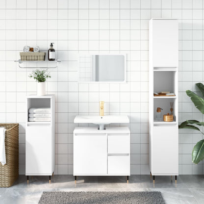 Set Mobili da Bagno 3 pz Bianco in Legno Multistrato | homemem39