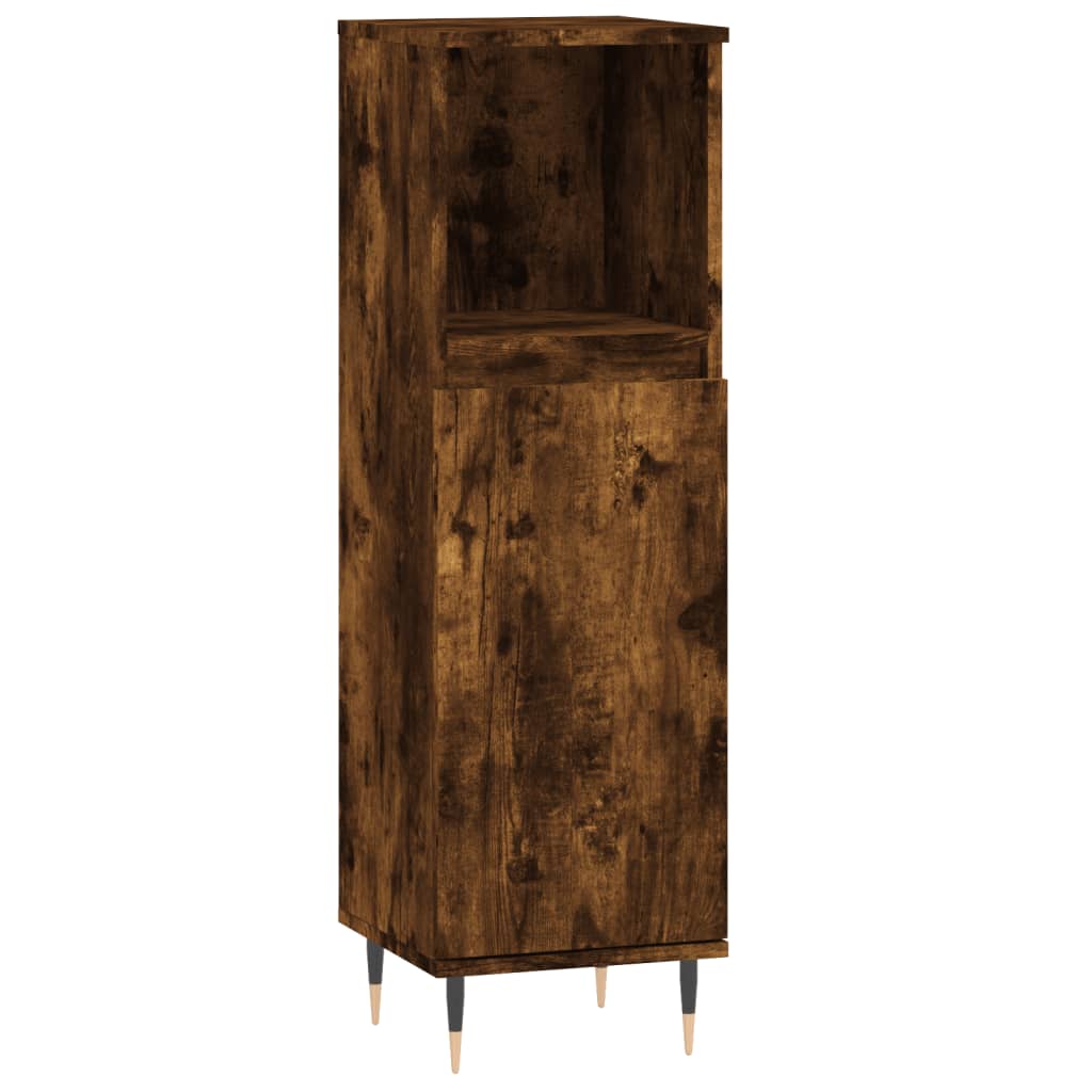 Set Mobili da Bagno 3 pz Rovere Fumo in Legno Multistrato | homemem39