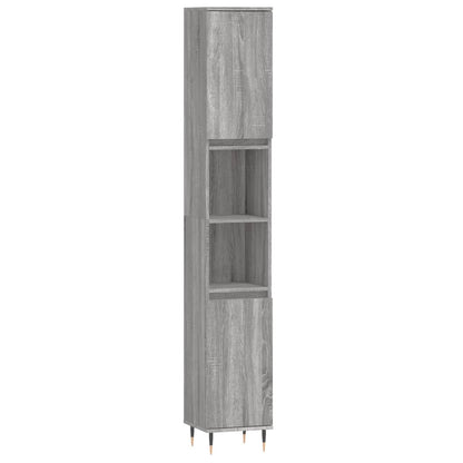 Set Mobili da Bagno 3 pz Grigio Sonoma in Legno Multistrato | homemem39