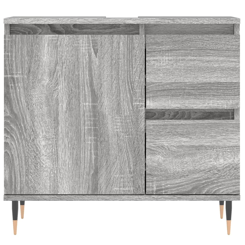 Set Mobili da Bagno 3 pz Grigio Sonoma in Legno Multistrato | homemem39
