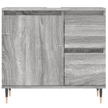Set Mobili da Bagno 3 pz Grigio Sonoma in Legno Multistrato | homemem39