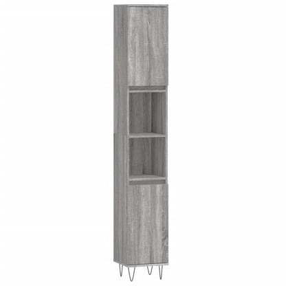 Set Mobili da Bagno 3 pz Grigio Sonoma in Legno Multistrato | homemem39