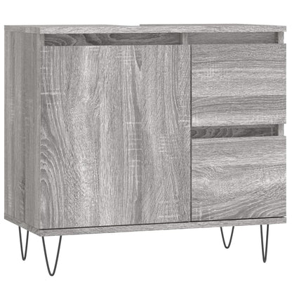 Set Mobili da Bagno 3 pz Grigio Sonoma in Legno Multistrato | homemem39