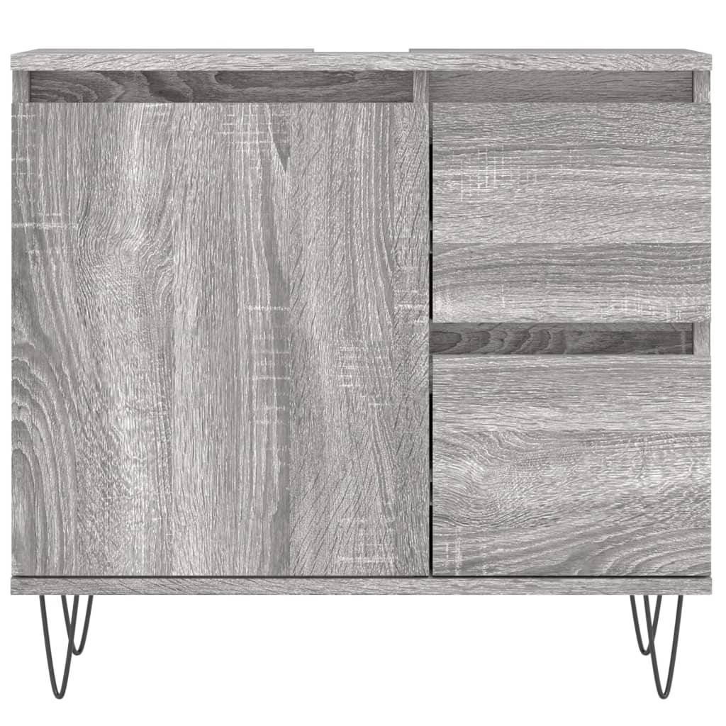 Set Mobili da Bagno 3 pz Grigio Sonoma in Legno Multistrato | homemem39
