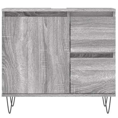 Set Mobili da Bagno 3 pz Grigio Sonoma in Legno Multistrato | homemem39