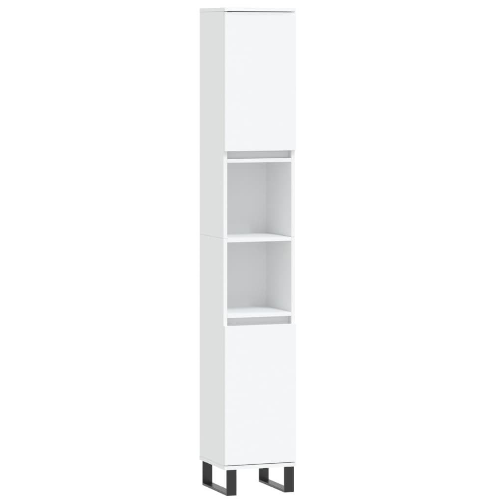 Set Mobili da Bagno 3 pz Bianco in Legno Multistrato