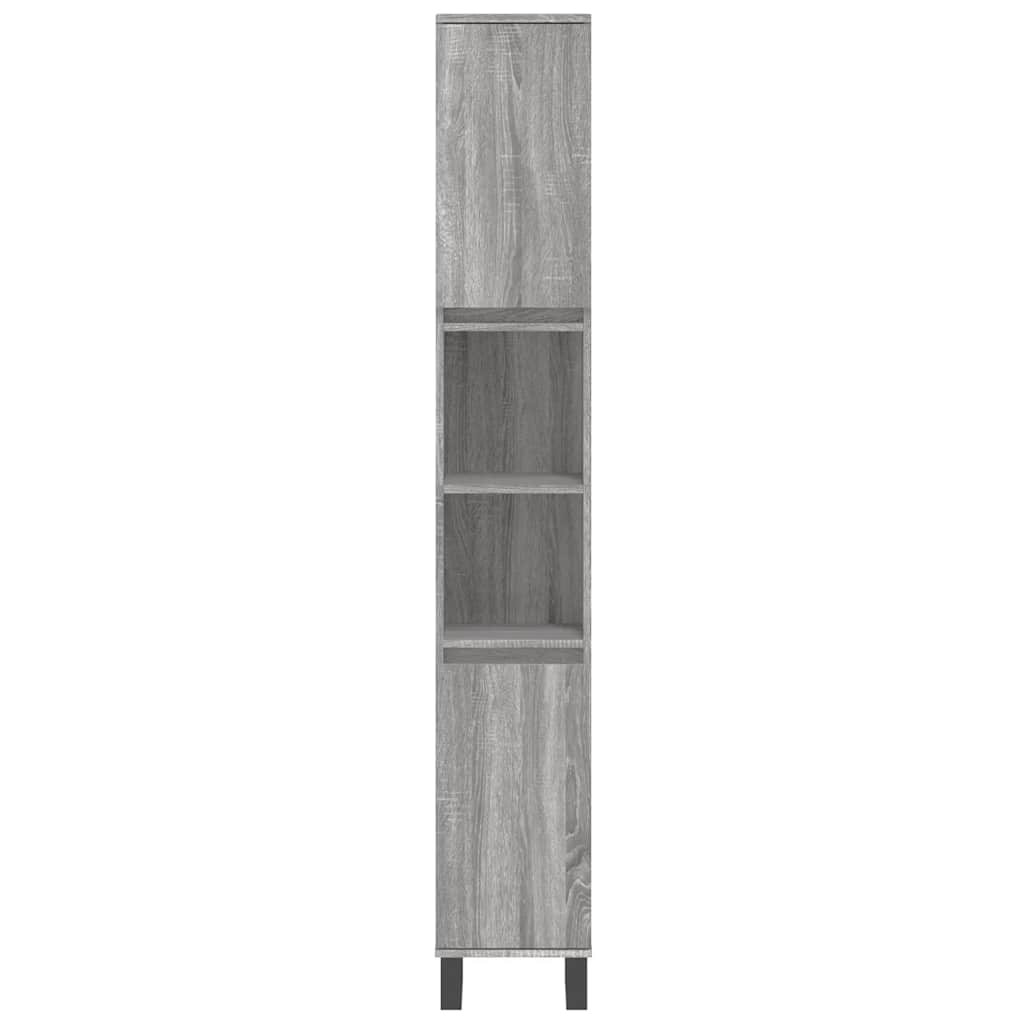Set Mobili da Bagno 3 pz Grigio Sonoma in Legno Multistrato | homemem39