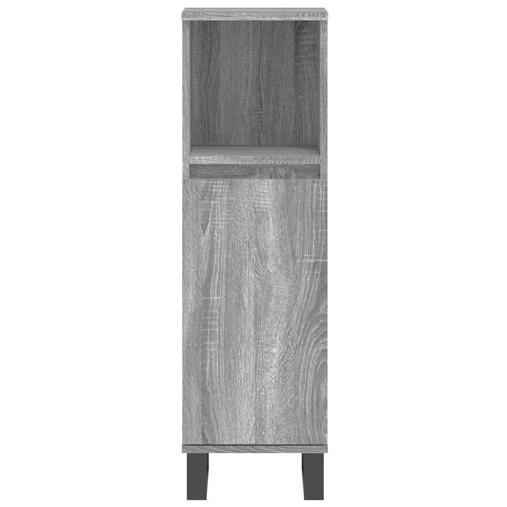 Set Mobili da Bagno 3 pz Grigio Sonoma in Legno Multistrato | homemem39