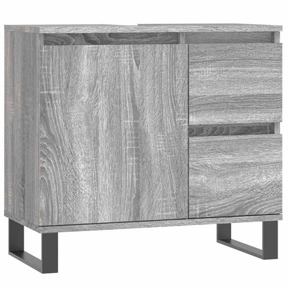 Set Mobili da Bagno 3 pz Grigio Sonoma in Legno Multistrato