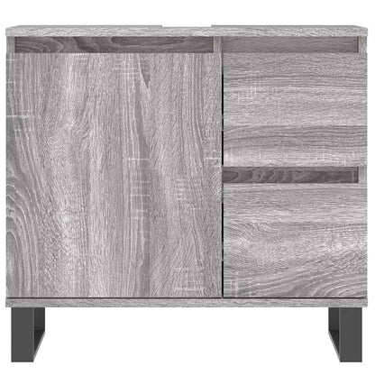 Set Mobili da Bagno 3 pz Grigio Sonoma in Legno Multistrato