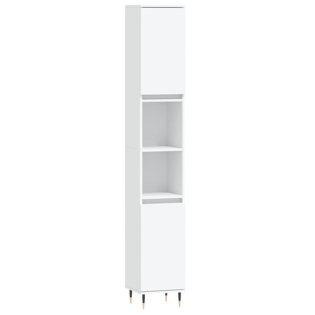 Set Mobili da Bagno 3 pz Bianco in Legno Multistrato
