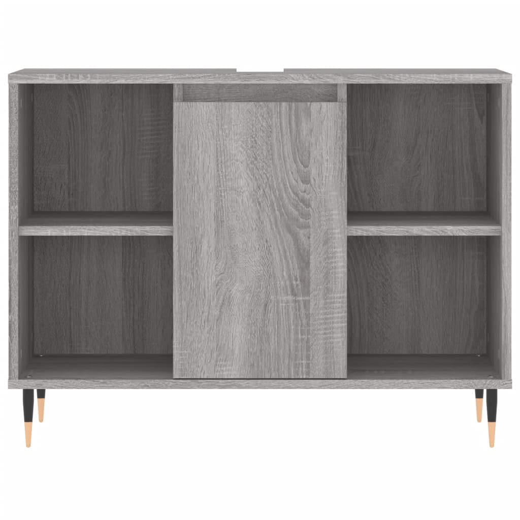 Set Mobili da Bagno 3 pz Grigio Sonoma in Legno Multistrato | homemem39