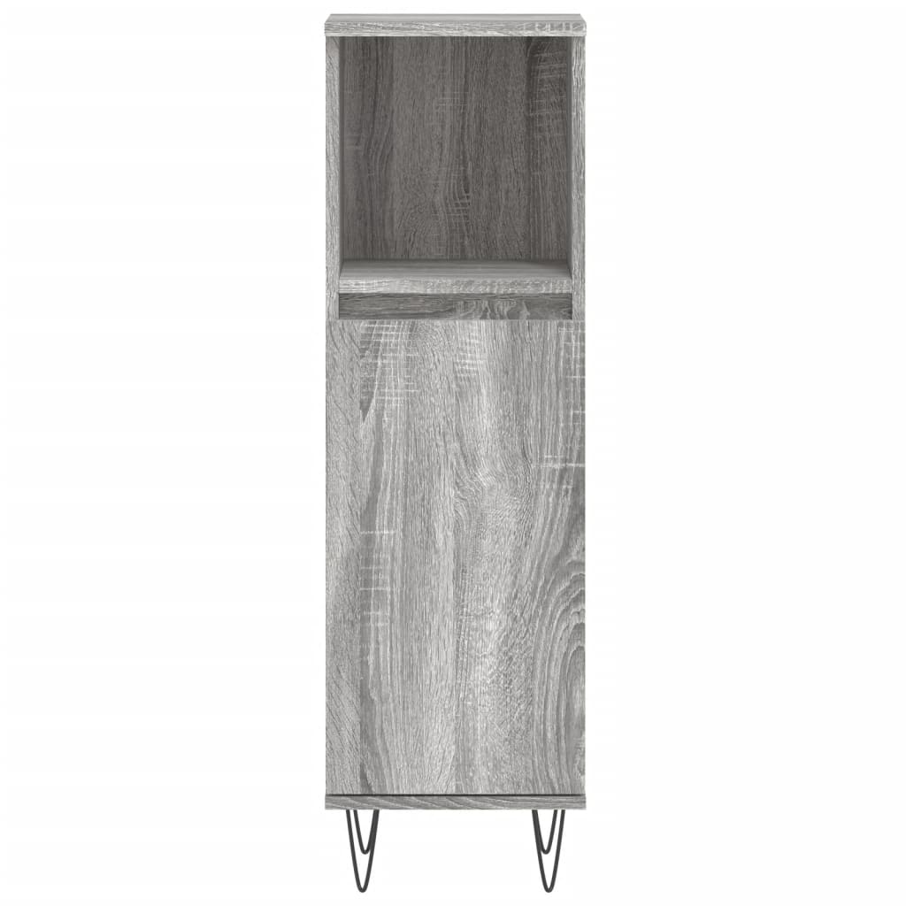 Set Mobili da Bagno 3 pz Grigio Sonoma in Legno Multistrato | homemem39