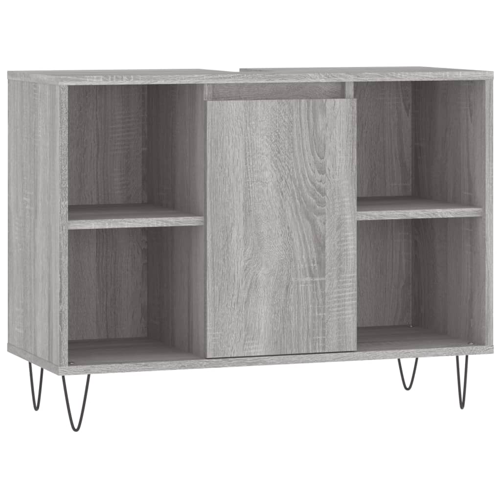 Set Mobili da Bagno 3 pz Grigio Sonoma in Legno Multistrato | homemem39