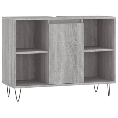 Set Mobili da Bagno 3 pz Grigio Sonoma in Legno Multistrato