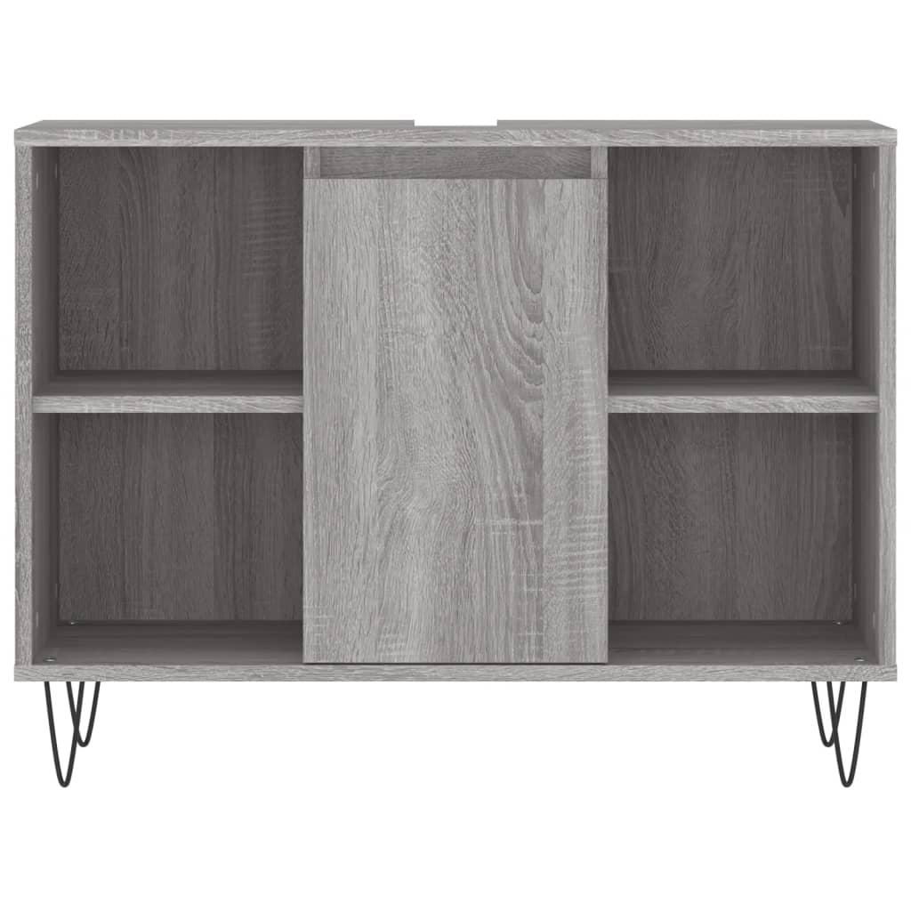 Set Mobili da Bagno 3 pz Grigio Sonoma in Legno Multistrato | homemem39