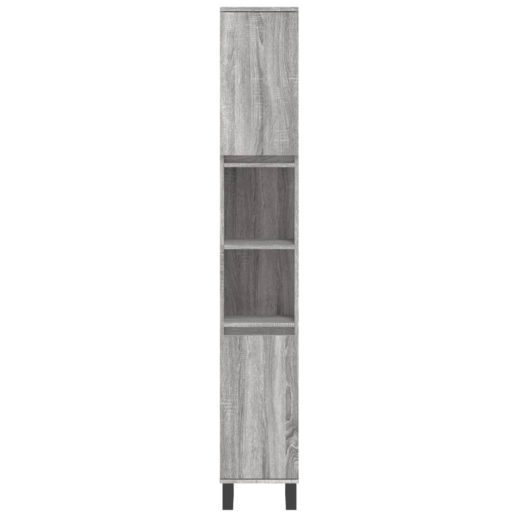 Set Mobili da Bagno 3 pz Grigio Sonoma in Legno Multistrato | homemem39