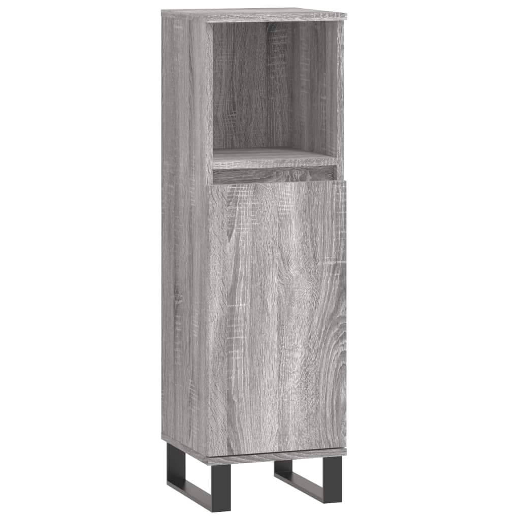 Set Mobili da Bagno 3 pz Grigio Sonoma in Legno Multistrato | homemem39