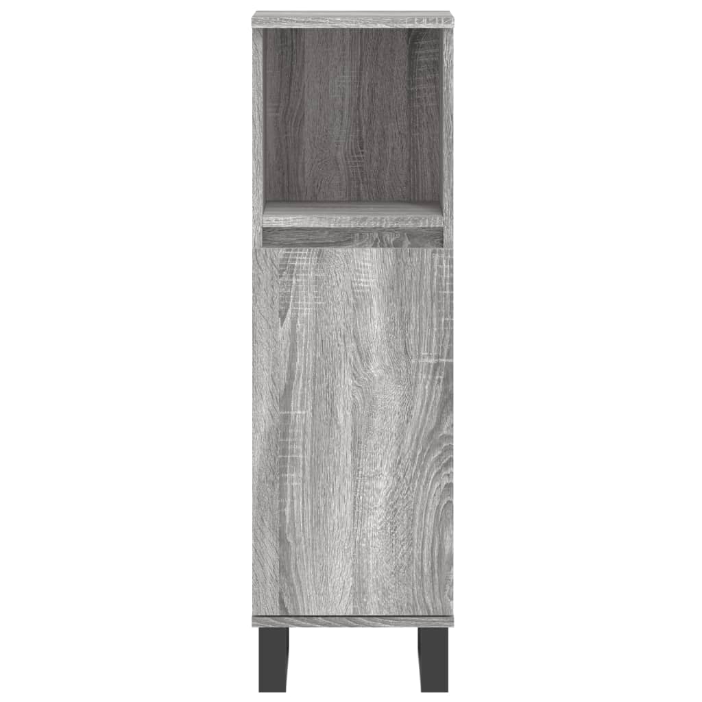 Set Mobili da Bagno 3 pz Grigio Sonoma in Legno Multistrato | homemem39