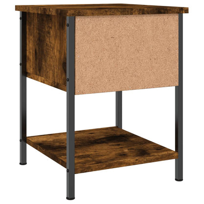 Comodini 2 pz Rovere Fumo 34x35,5x45 cm in Legno Multistrato