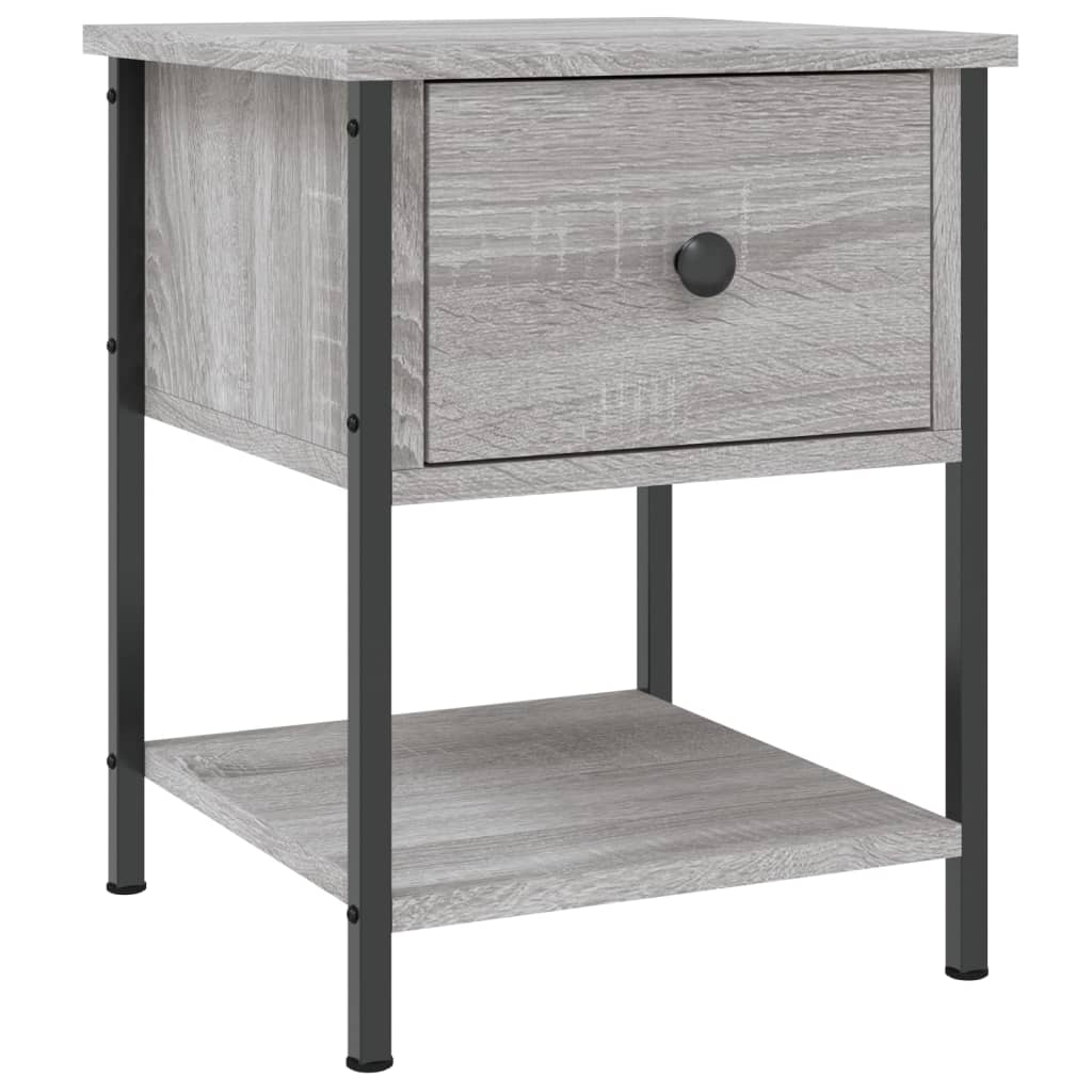 Comodino Grigio Sonoma 34x35,5x45 cm in Legno Multistrato