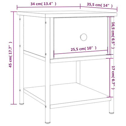 Comodino Grigio Sonoma 34x35,5x45 cm in Legno Multistrato